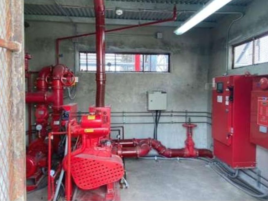 Cuarto de bombas contra incendio en la Central Azucarera David